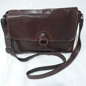Jack Georges Vintage Genuine Leather Classic Brown Messenger/Crossbody  Bag